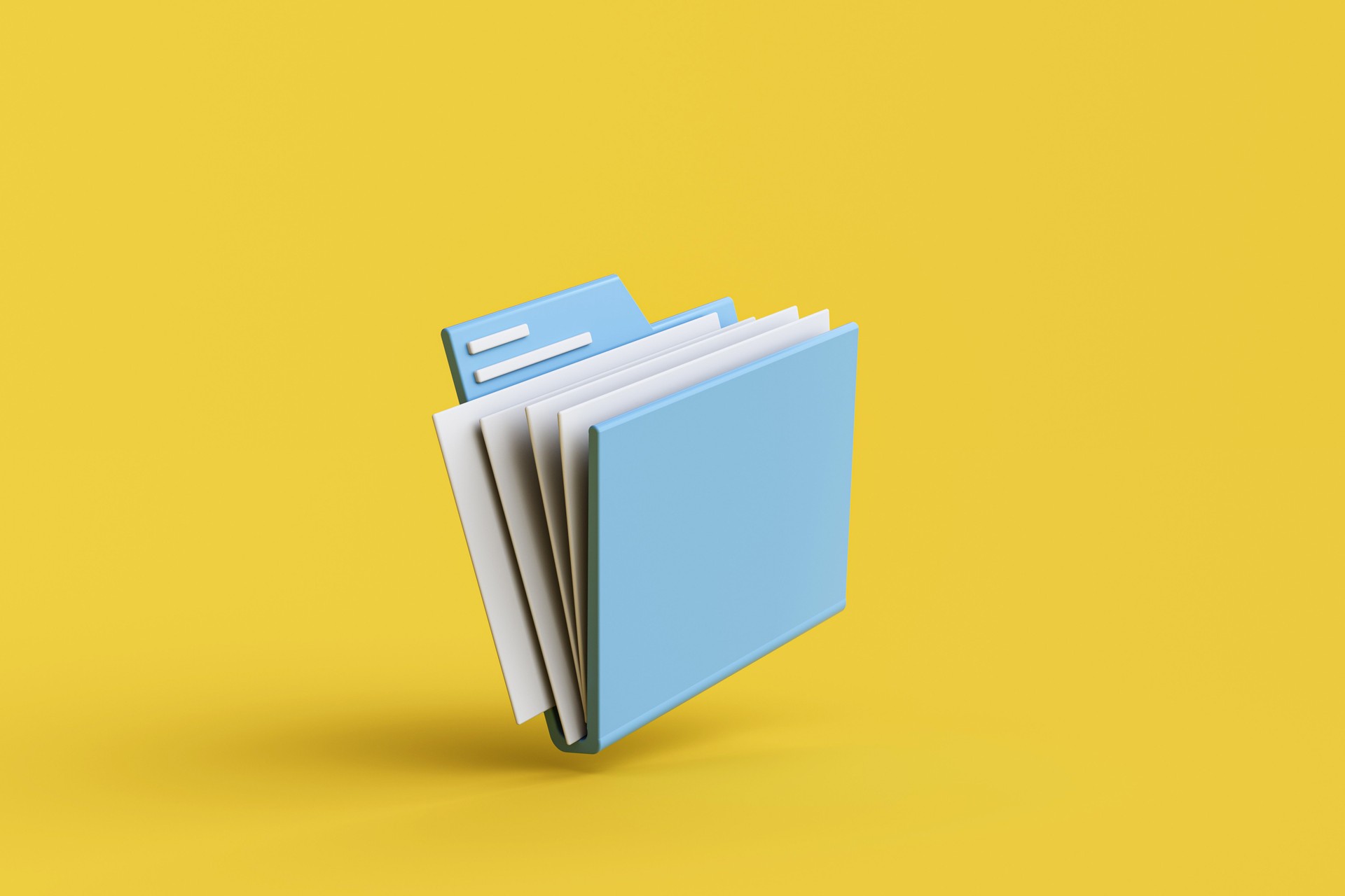 3D rendering of Blue folder icon opened.